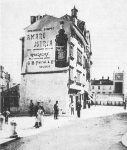 Grande Manifesto pubblicitario dell'Amaro Istria della Ditta G.B. Petrali & C di Rovigno.